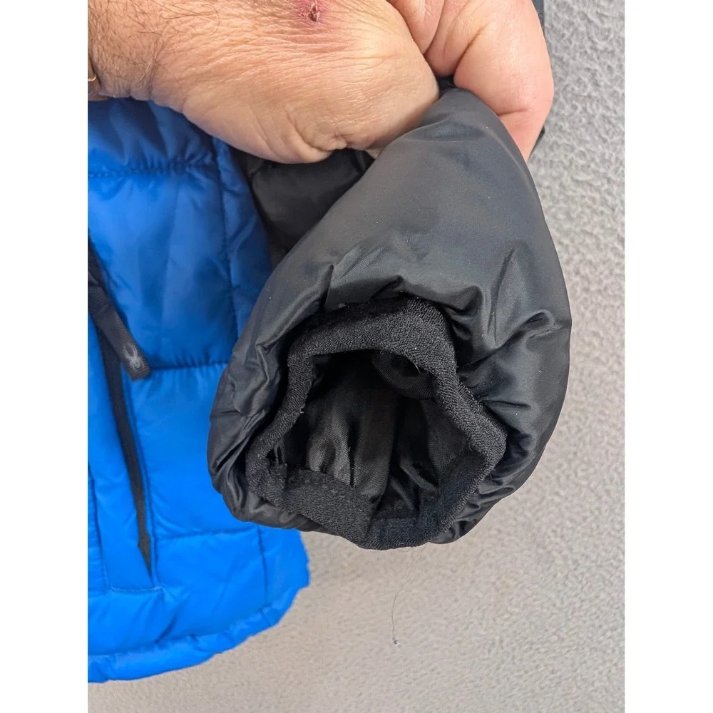 Spyder Hooded Puffer Coat Jacket Youth Boys Size M 10/12 Fleece Lined Winter